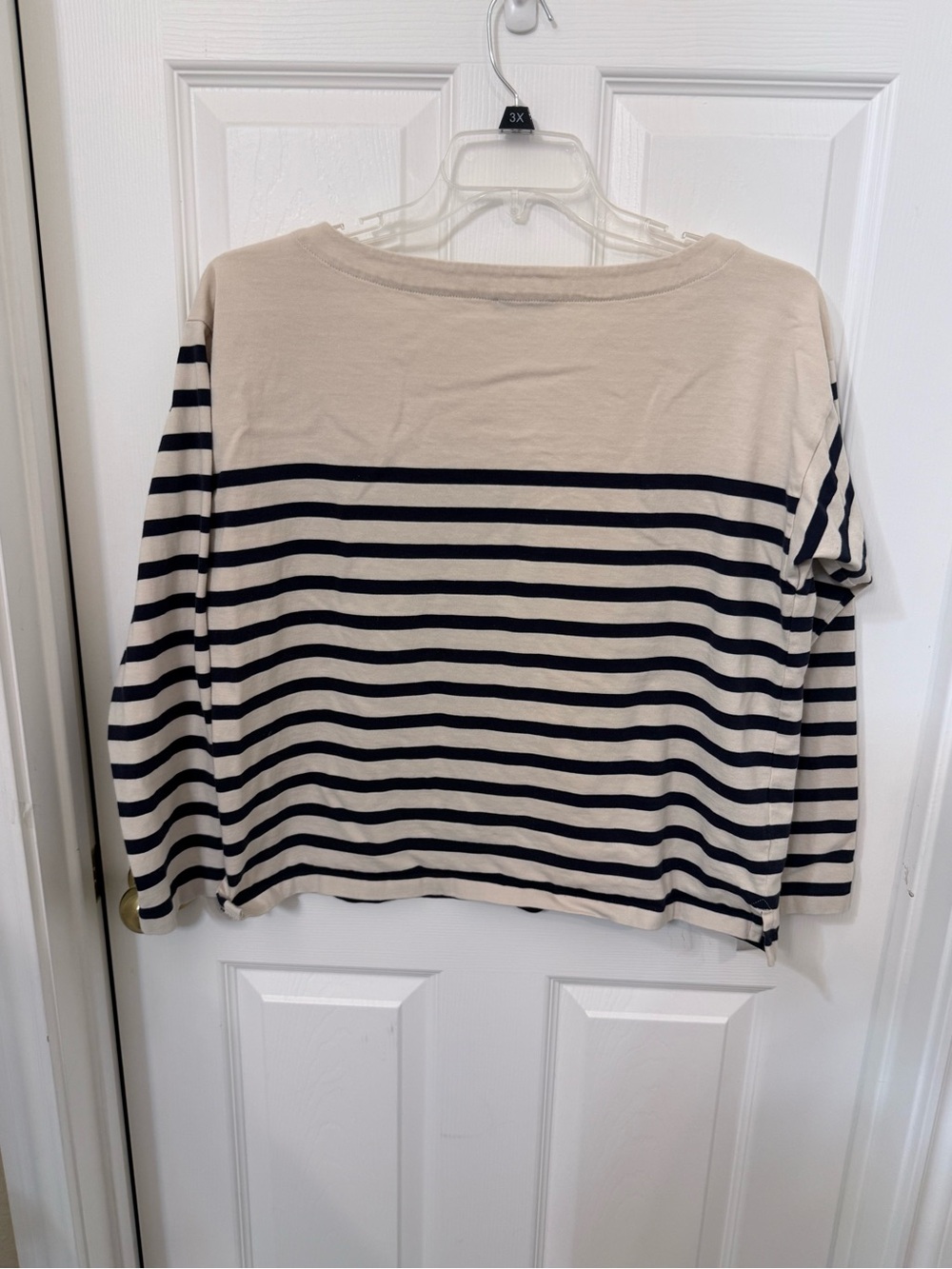 J. Crew Cream and Navy Striped Boatneck Top - Picture 4 of 5